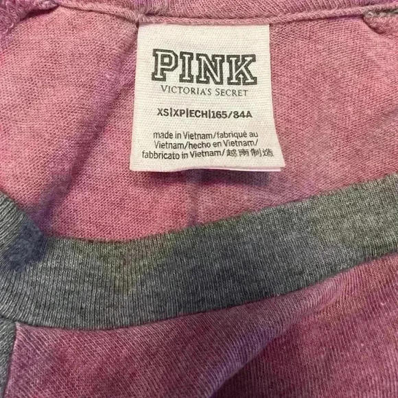 Women’s PINK by Victorias Secret baseball style 3/4 sleeve tee - Picture 3 of 3